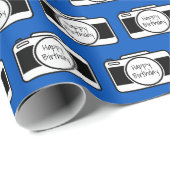 Camera met Birthday-tekst Cadeaupapier (Rol Hoek)