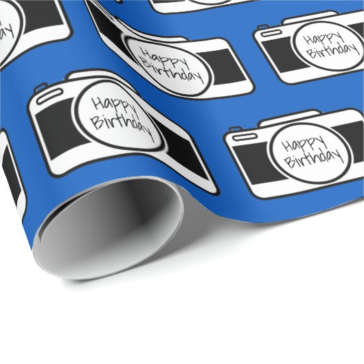 Camera met Birthday-tekst Cadeaupapier (Rol Hoek)
