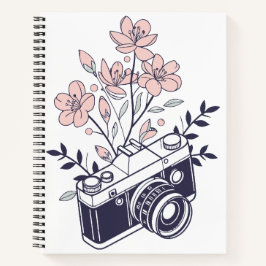  camera met bloemen – bloemenfotografie notitieboek
