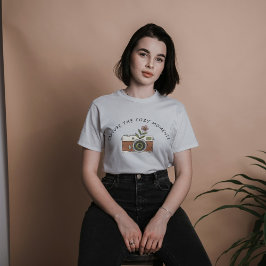  Camera met Bloemen, Retro Fotografie kunst T-shirt