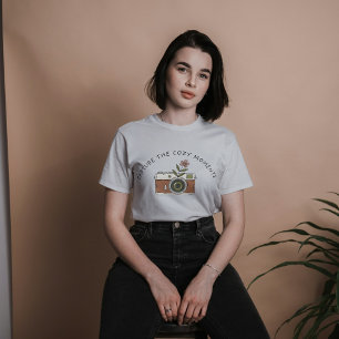 Camera met Bloemen, Retro Fotografie kunst T-shirt