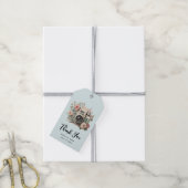 Camera met bloemen Retro Pastel Afbeelding Bruilof Cadeaulabel (Met Touw)