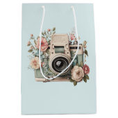 Camera met bloemen Retro Pastel Afbeelding Medium Cadeauzakje (Voorkant)