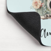 Camera met bloemen Retro Pastel Afbeelding Muismat (Hoek)
