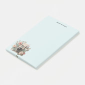 Camera met bloemen Retro Pastel Afbeelding Post-it® Notes (Schuin)