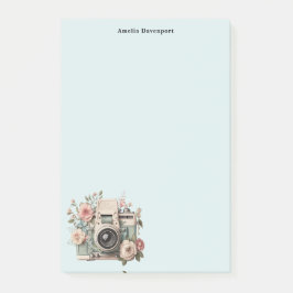Camera met bloemen Retro Pastel Afbeelding Post-it® Notes