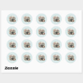 Camera met bloemen Retro Pastel Afbeelding Ronde Sticker (Vel)