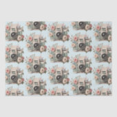 Camera met bloemen Retro Pastel Beeldpatroon Tissuepapier (Voorkant)