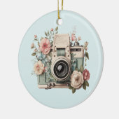 Camera met Bloemen Retro Pastel Keramisch Ornament (Links)