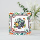 Camera met  Bloemen Waterverf (Staand voorkant)
