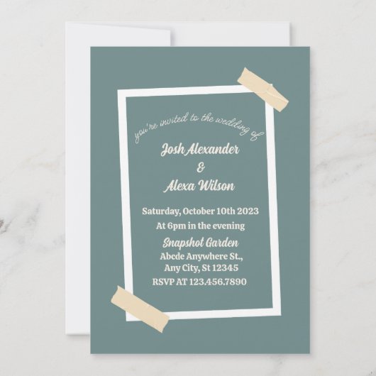 Camera met bloemenbruiloft Uitnodiging (Achterkant)