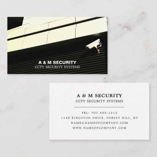 Camera met CCTV-montage, beveiligingscamera Visitekaartje (Voorkant / Achterkant)