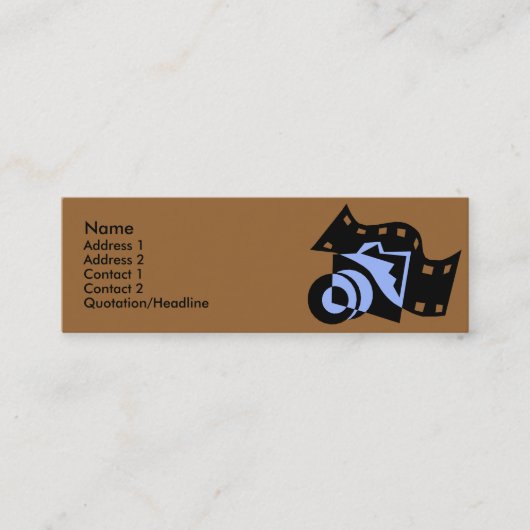 Camera met filmontwerpprofielkaarten mini visitekaartje (Voorkant)