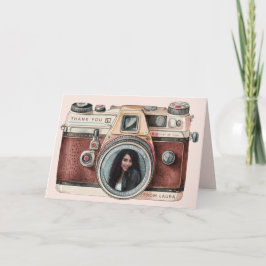 camera met foto bedankkaart