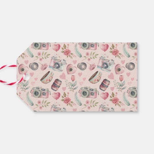  camera met foto cadeaulabel (Achterkant Horizontaal)