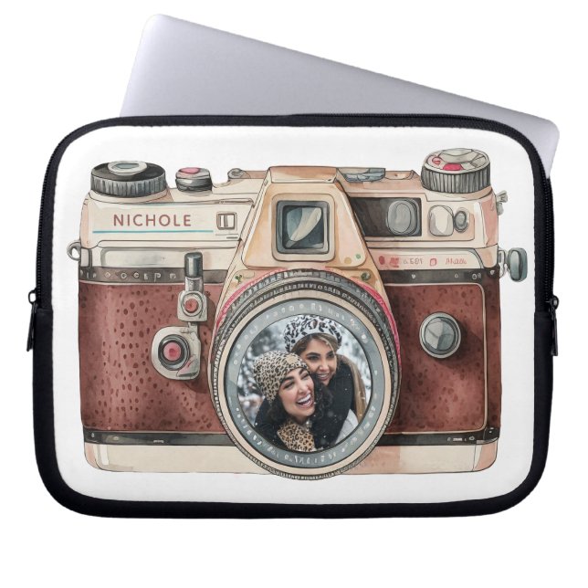  camera met foto laptop sleeve (Voorkant)
