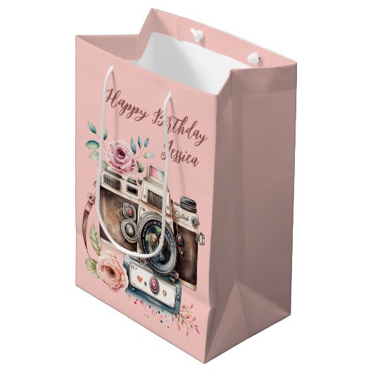  camera met foto medium cadeauzakje (Voorkant Gekanteld)