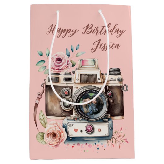 camera met foto medium cadeauzakje (Voorkant)