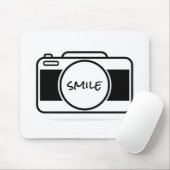 Camera met glimlach-tekst muismat (Met muis)