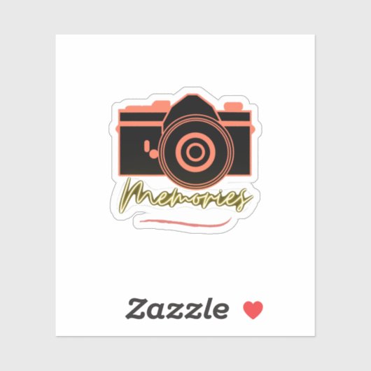 camera met herinneringstekst ticker sticker (Vel)