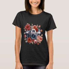 camera met rode rozen | bloemenfotografie t-shirt