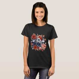 camera met rode rozen | bloemenfotografie t-shirt
