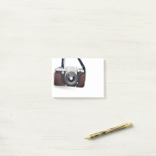 camera met  stijl post-it® notes (Op bureau)