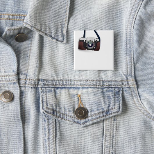 camera met  stijl vierkante button 5,1 cm (In situ)