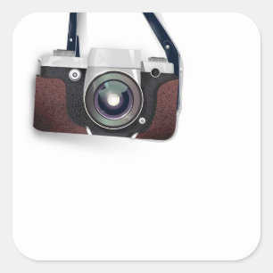  camera met  stijl vierkante sticker