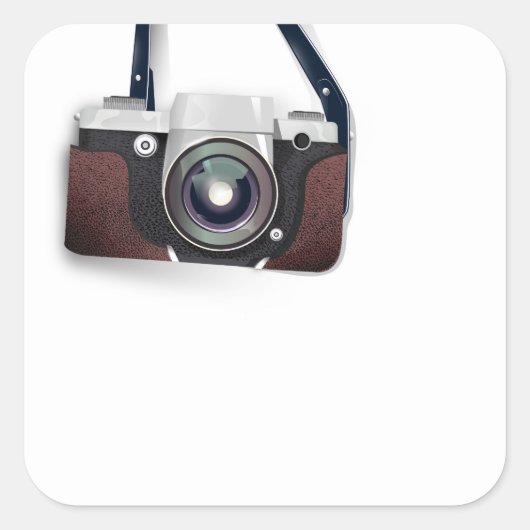  camera met  stijl vierkante sticker (Voorkant)