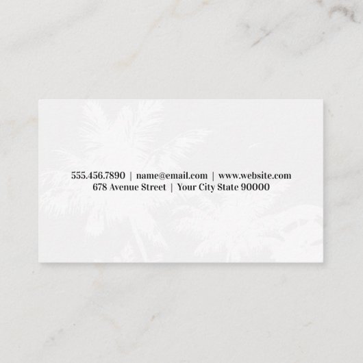 Camera Modern Icon | Tropical Trees Background Visitekaartje (Achterkant)