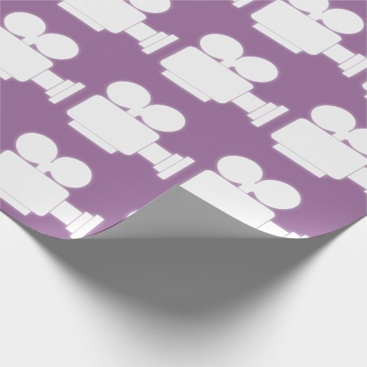 CAMERA MOTIF VOOR lila EN WITTE CINEN Cadeaupapier (Hoek)