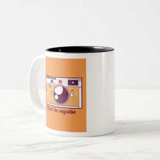  camera, niet negatief zijn tweekleurige koffiemok (Voorkant links)