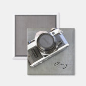  Camera op Chalkboard Square Magnet (Voorkant / Achterkant)