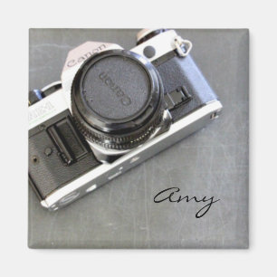  Camera op Chalkboard Square Magnet