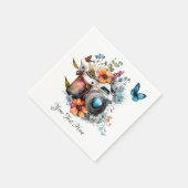 Camera op een boeket met een vlinder servet (Hoek)