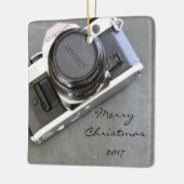  camera op het kerstbord keramisch ornament (Links)