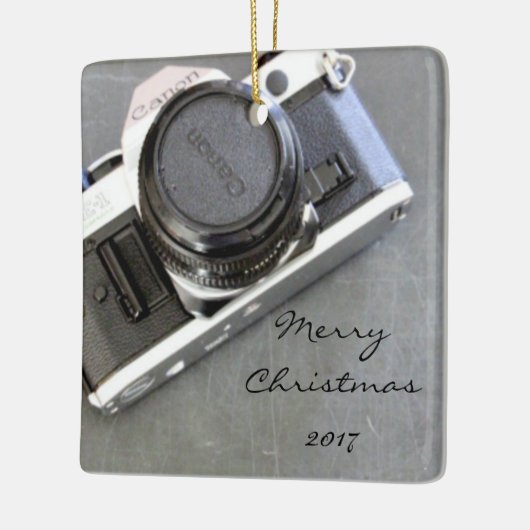  camera op het kerstbord keramisch ornament (Links)