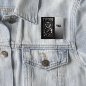 camera op media en persbadge vierkante button 5,1 cm (In situ)