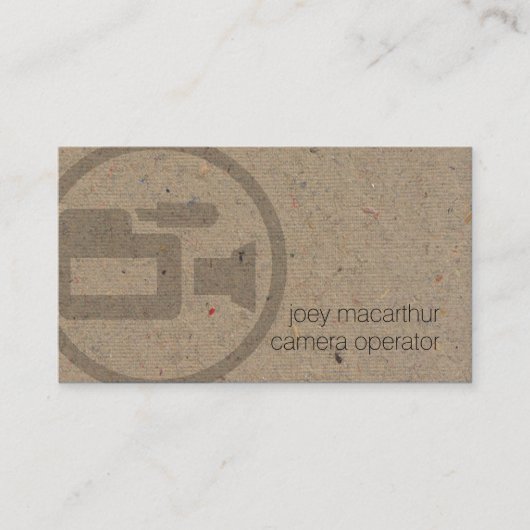 Camera Operator Camera Icon Film Fotografie Visitekaartje (Voorkant)
