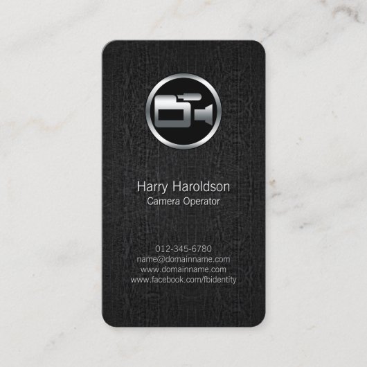 Camera Operator Camera Zwart Grunge Visitekaartje (Voorkant)