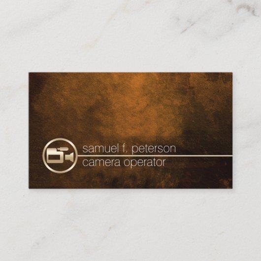 Camera Operator Gold Video Camera Icon Imaging Visitekaartje (Voorkant)