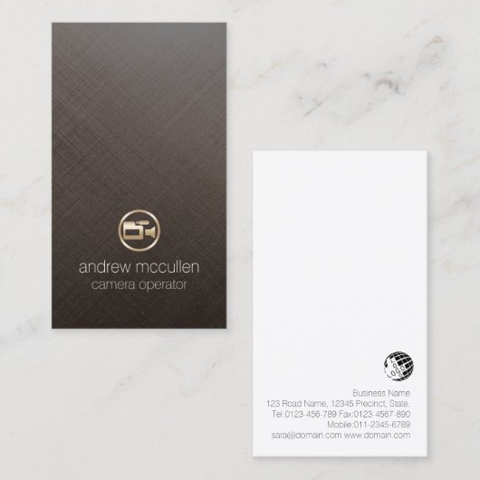 Camera Operator Gold Videocamera Visitekaartje (Voorkant / Achterkant)