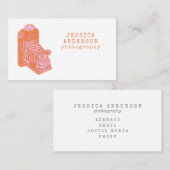  camera Oranje roze Logo fotograaf Visitekaartje (Voorkant / Achterkant)