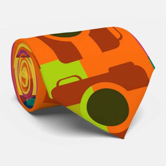 Camera-patroon Stropdas (Opgerold)