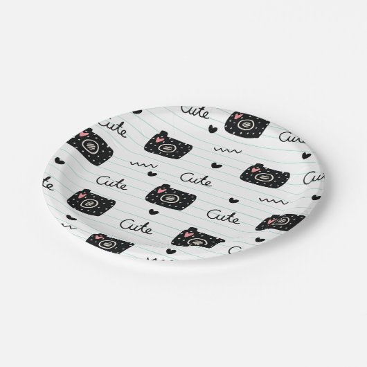 Camera pattern  papieren bordje (Gekanteld)