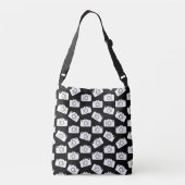 Camera Pattern Retro Icons Cameraseontwerp zwart Crossbody Tas (Achterkant)