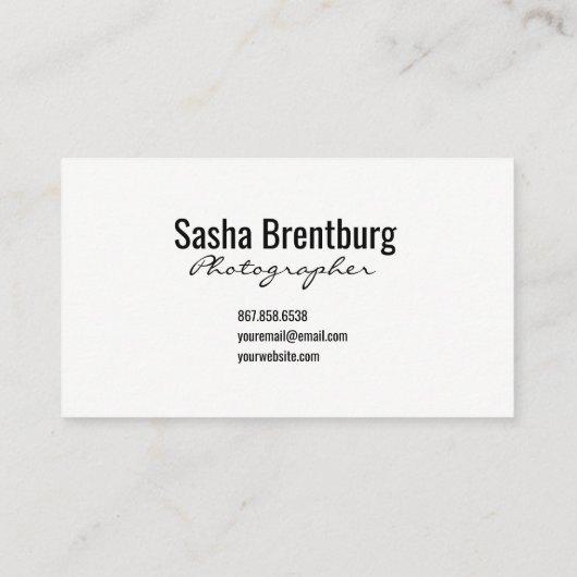 Camera Photo Visitekaartje (Achterkant)