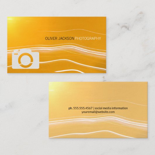 Camera-pictogram | Lichte vlakken Visitekaartje (Voorkant / Achterkant)