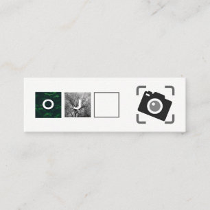 Camera-pictogram raster / fotografie / monogrammen mini visitekaartje